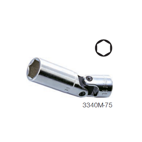 SKI - สกี จำหน่ายสินค้าหลากหลาย และคุณภาพดี | KOKEN 3340M-75-8 บ๊อกข้ออ่อน ยาว 3/8นิ้ว-6P-75-8mm.